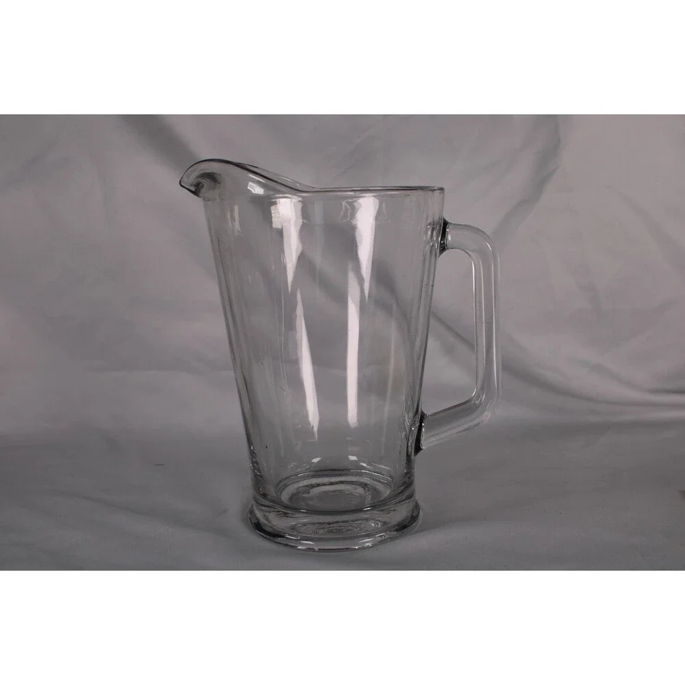 Heavy Clear Glass Beverage Pitcher with Ice Guard Spout Made in Mexico